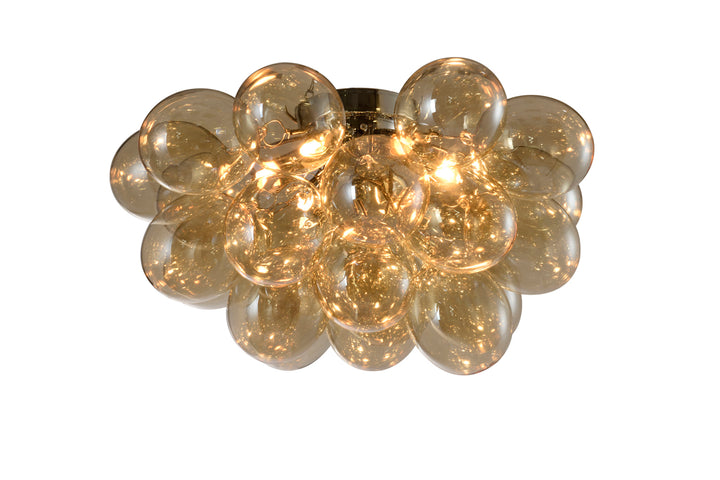 Loxton Large Flush Gold Bubble Glass Flush Ceiling Light