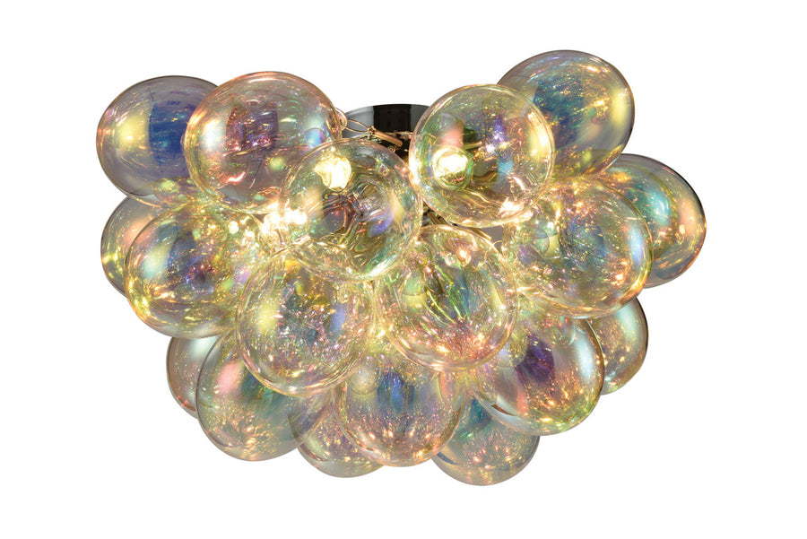 Loxton Large Iridescent Translucent Bubble Glass Flush Light