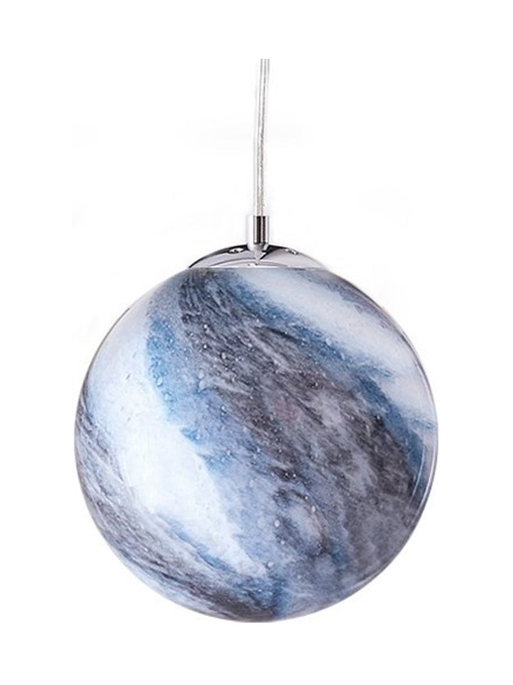 Albury Small Blue Glass Pendant – Marble Effect