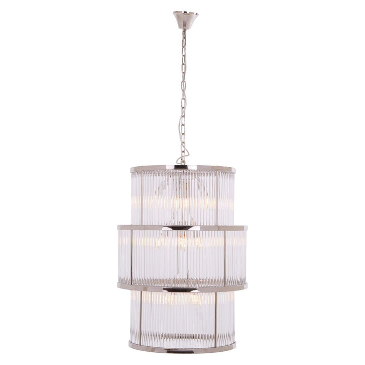 Lucia Large Three Tier Chandelier Silver