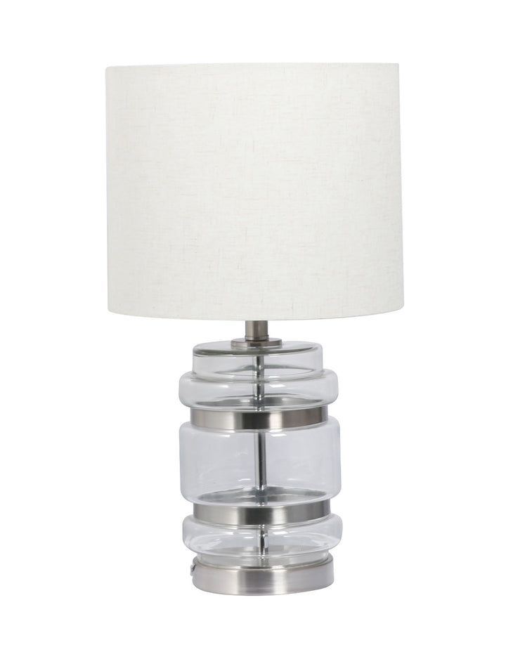 Gabriela Large Silver And Glass Table Lamp