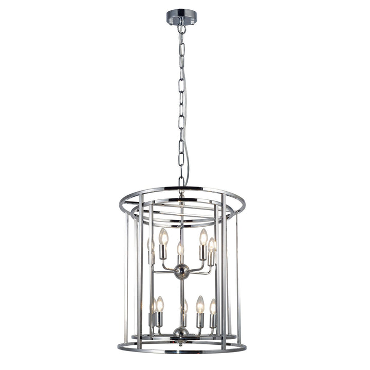 Evora extra large modern ceiling lantern in chrome