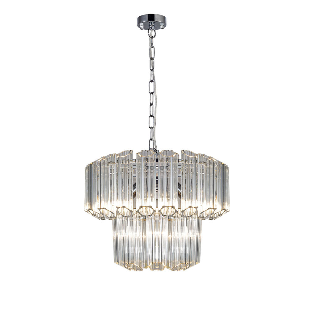 Gilbert small silver and glass chandelier