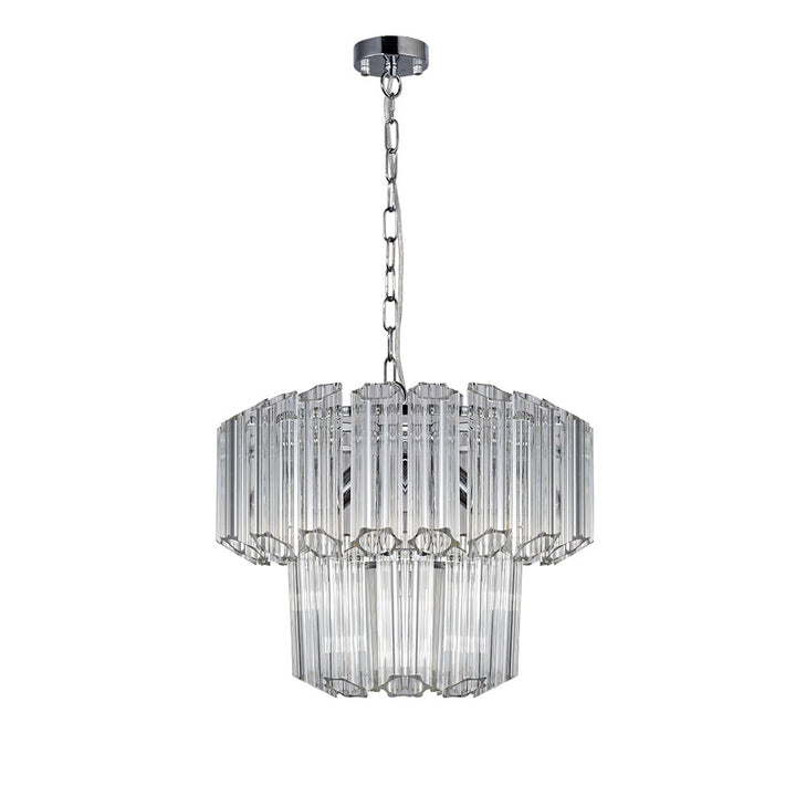 Gilbert small silver and glass chandelier turned off