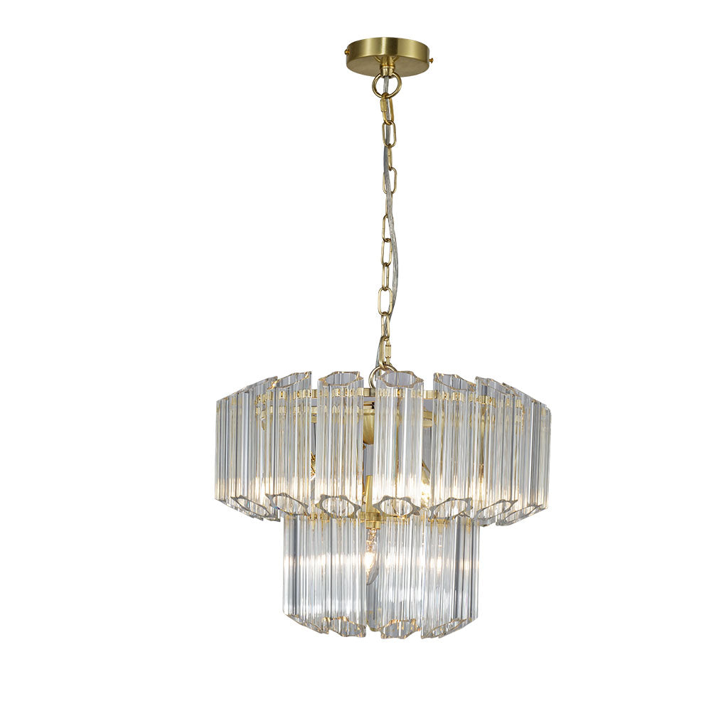 Gilbert small gold and glass chandelier
