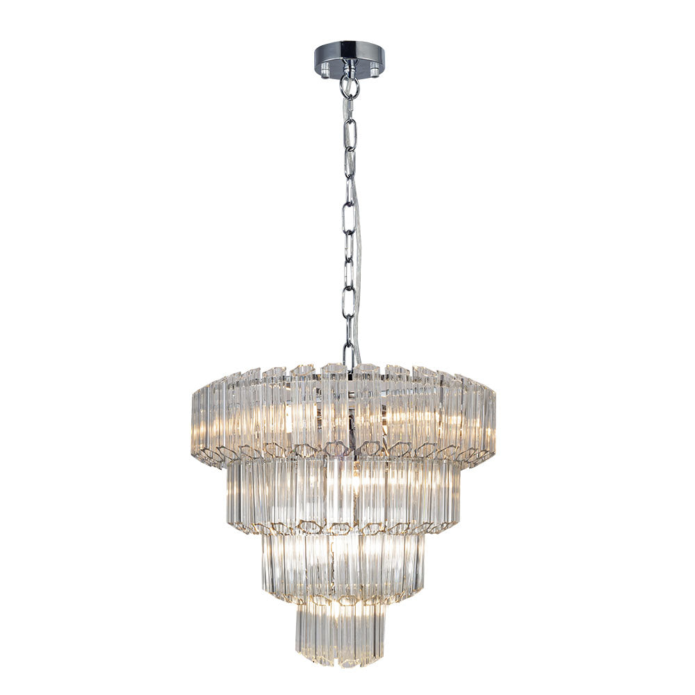 Gilbert large silver and glass chandelier