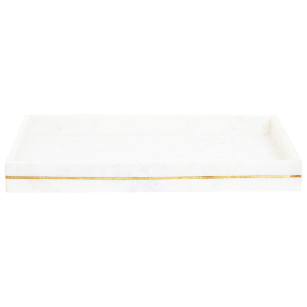 White Marble & Gold Styling Tray