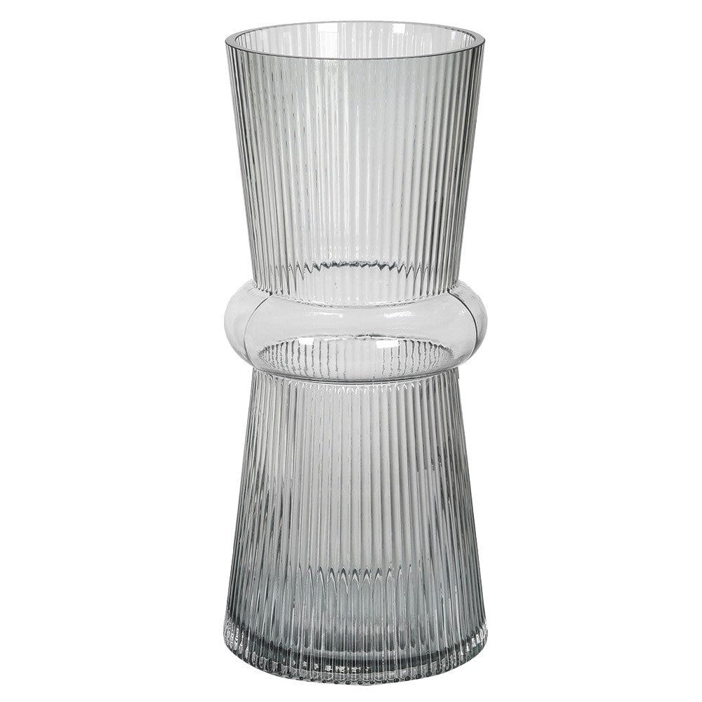 Modern Ribbed Glass Vase