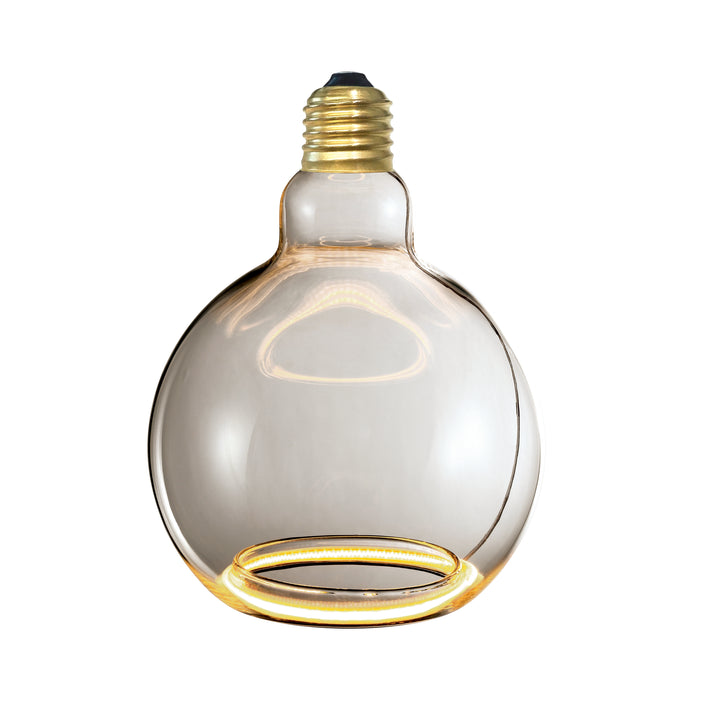 Smoked glass g125 large halo led light bulb