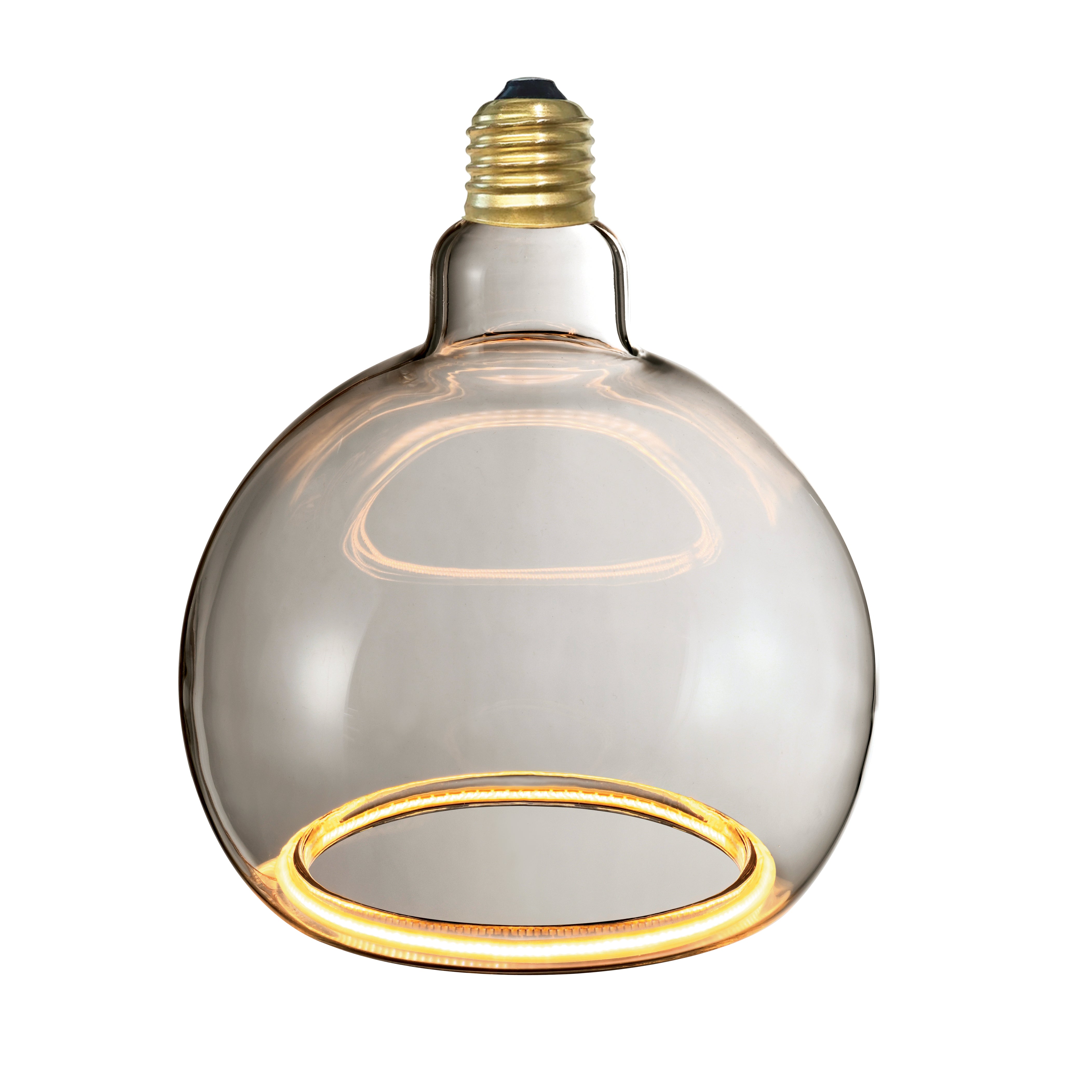 Wide Led Bulb 6W Roma Globe LED Extra Large Light Bulb 150mm Smoked Glass ES E27 ...