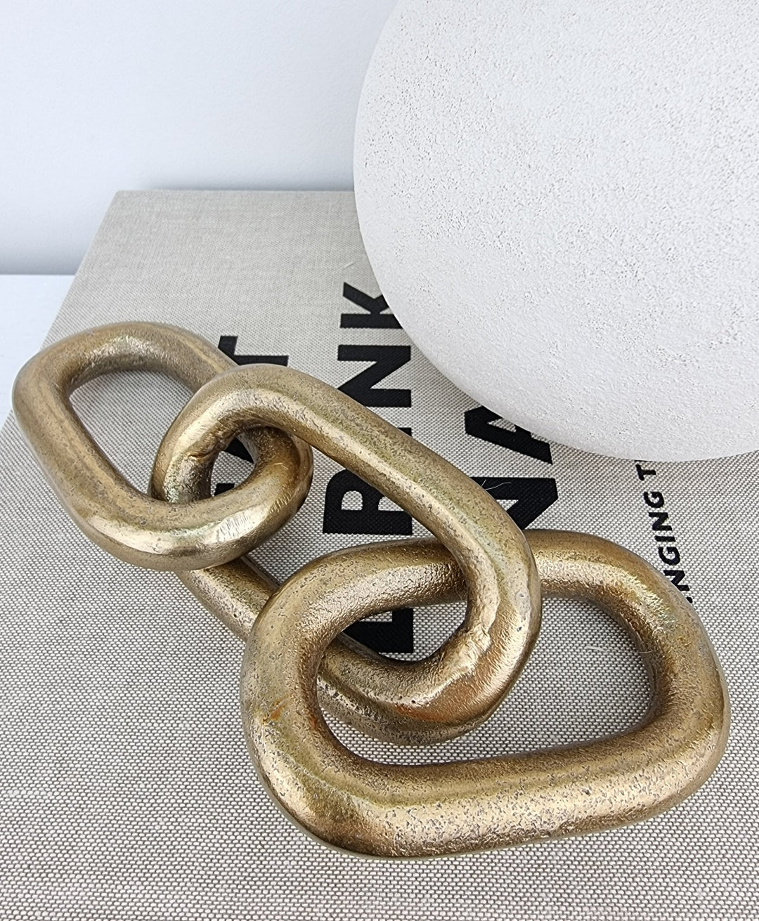 Gold Chain Link Sculpture