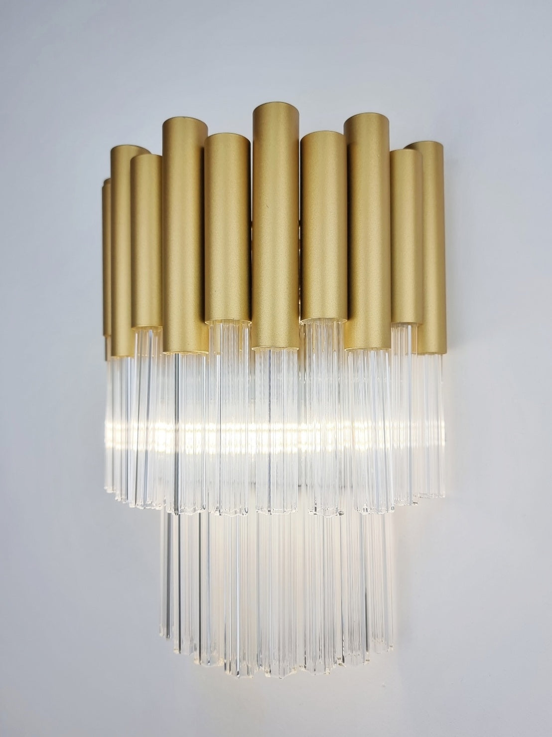 Murcia Matt Gold Wall Light With Glass Rods