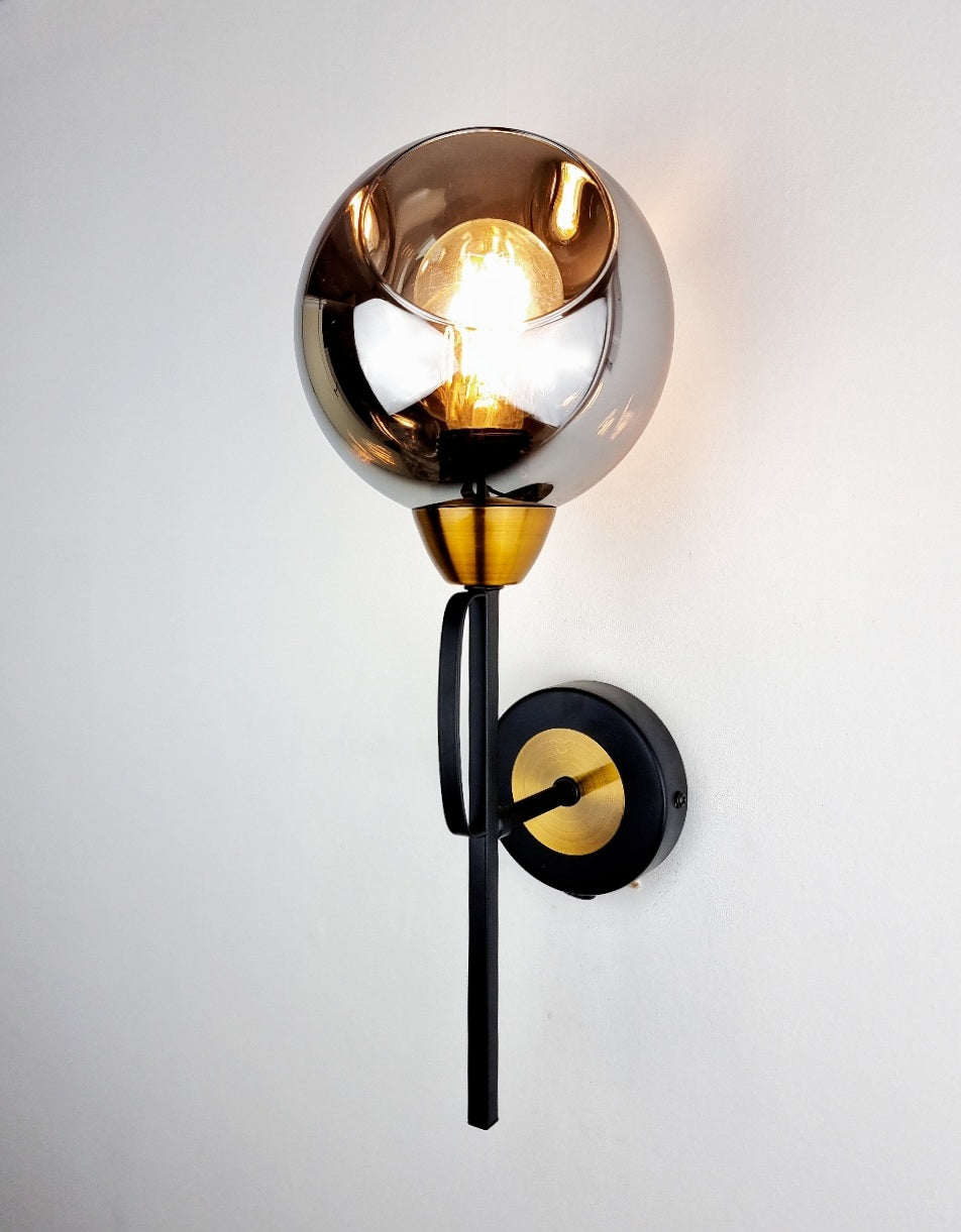 Black and store silver wall sconce