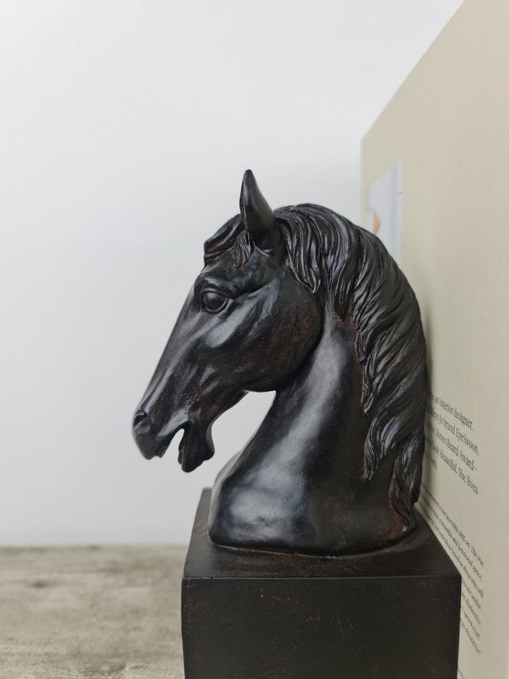 Black Horse Head Bookends
