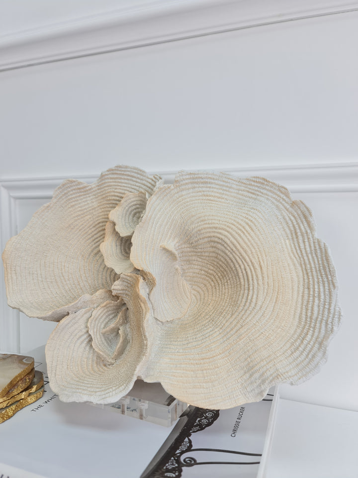 Faux White Coral Sculpture Decor on Acrylic Bases