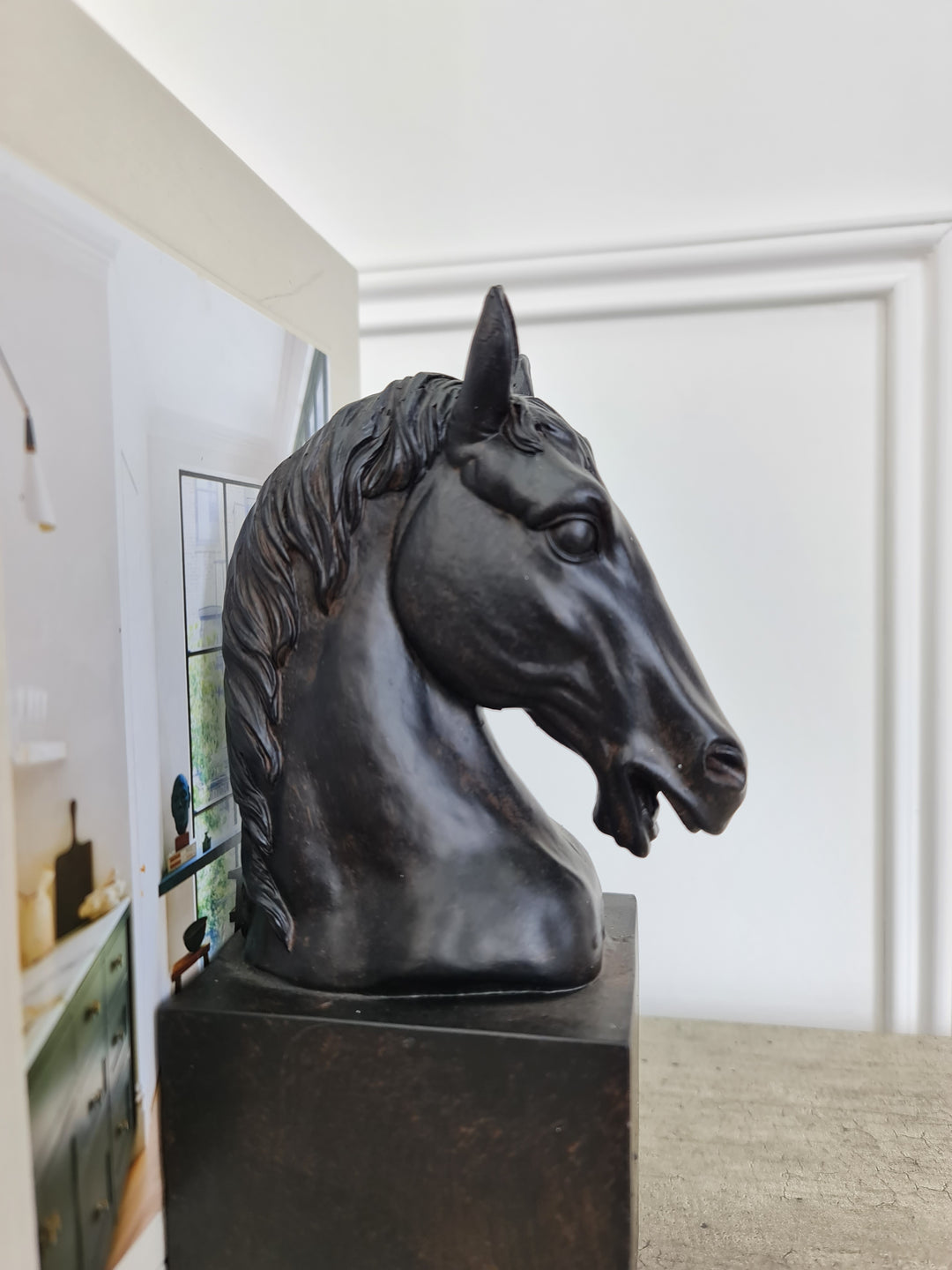 Black Horse Head Bookends