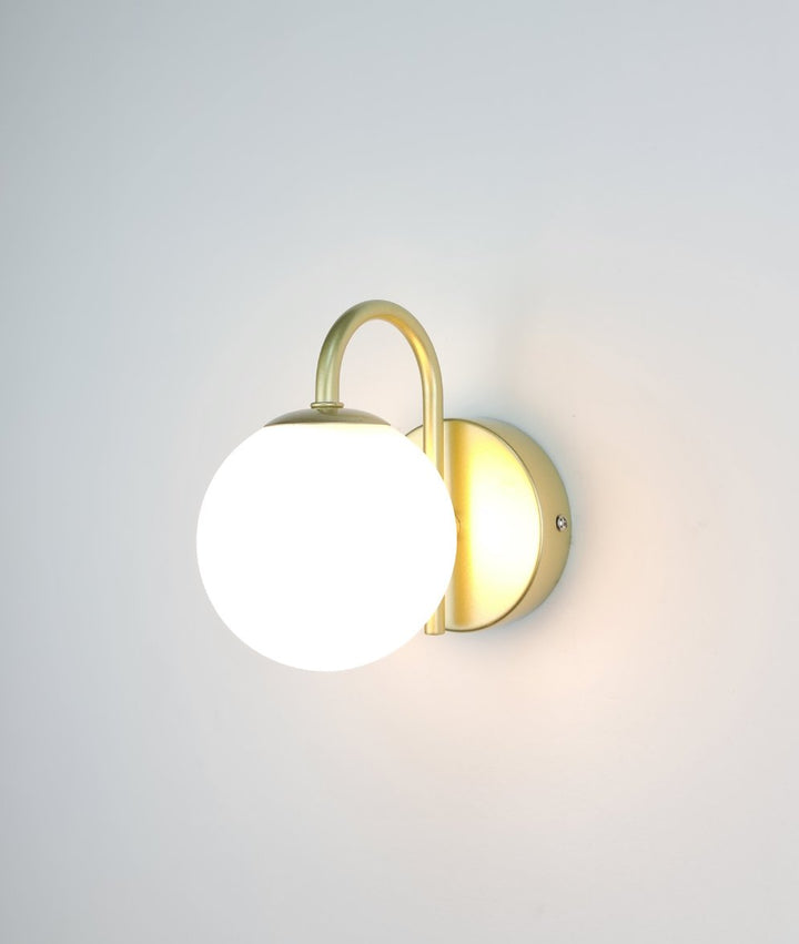 Rockdale Wall Light White Glass