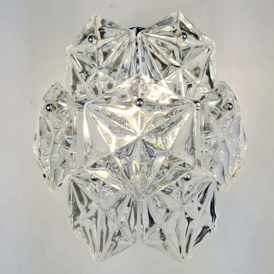 Columbia clear glass large wall light