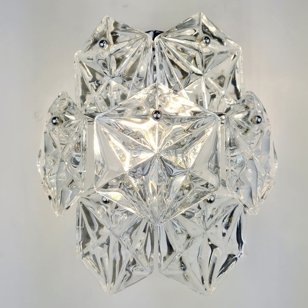 Columbia clear glass large wall light