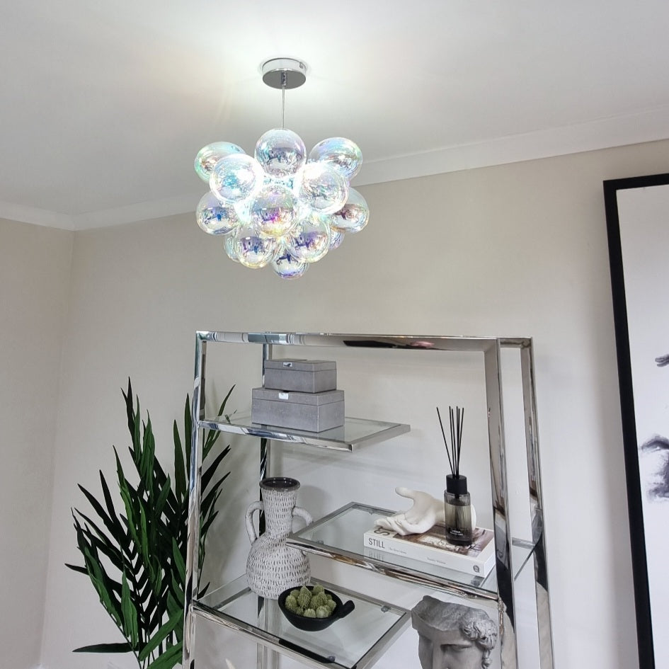 Loxton Small Iridescent Bubble Glass Ceiling Pendant Light