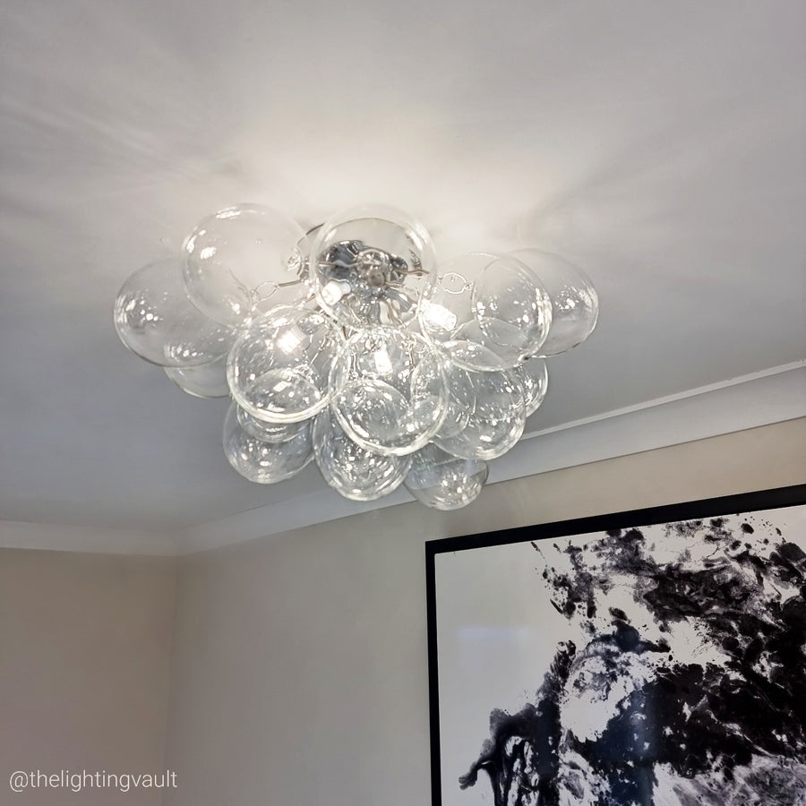 Clear bubble glass ceiling light