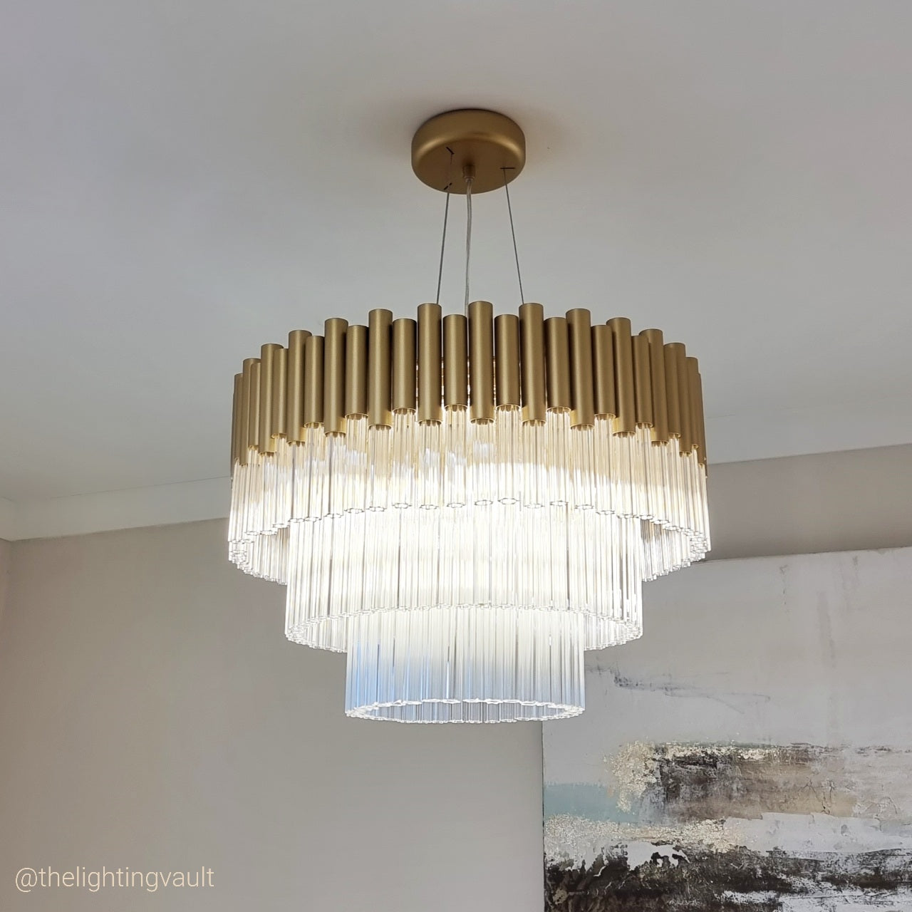 Gold chandelier pendant deals light