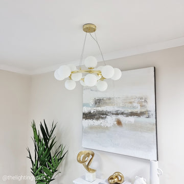 Melbourne Round Pendant Gold/White