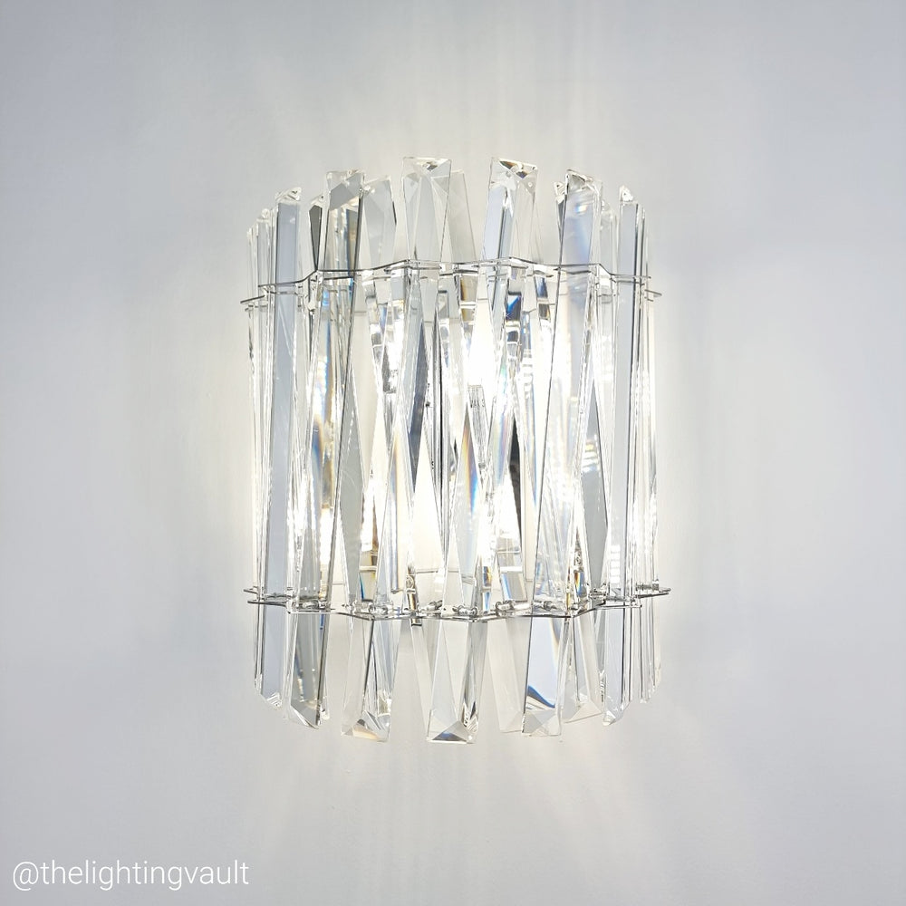 Devonport clear crystal wall light