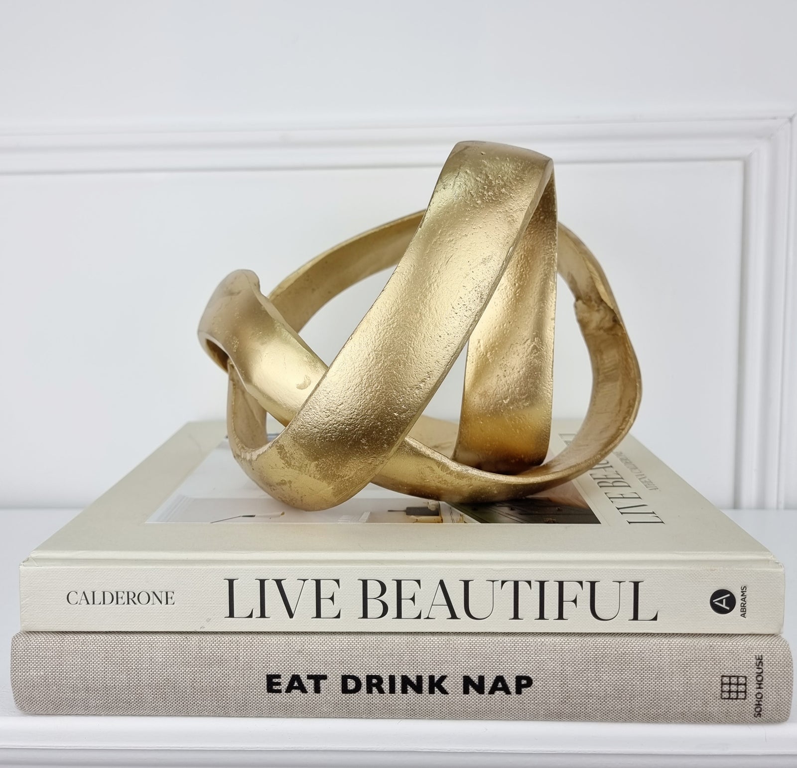 Luxury Decorative Gold Twisted Knot Sculpture Decoration