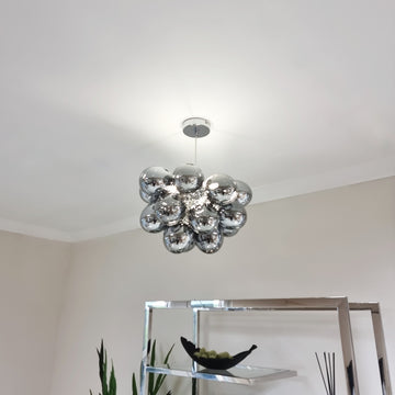 Loxton Small Black Bubble Glass Pendant Light